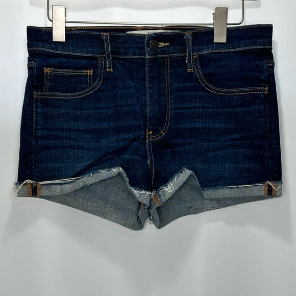 Abercrombie & Fitch Dark Blue Denim Cuffed Shorts - Picture 2 of 8